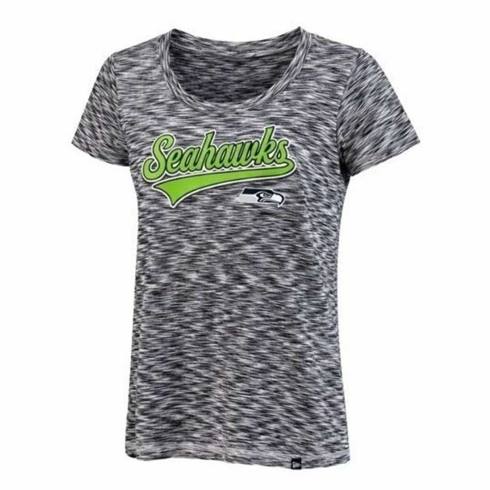 NFL Seattle Seahawks Womens Short Sleeve Marled Graphic T Shirt Top Size L NWT